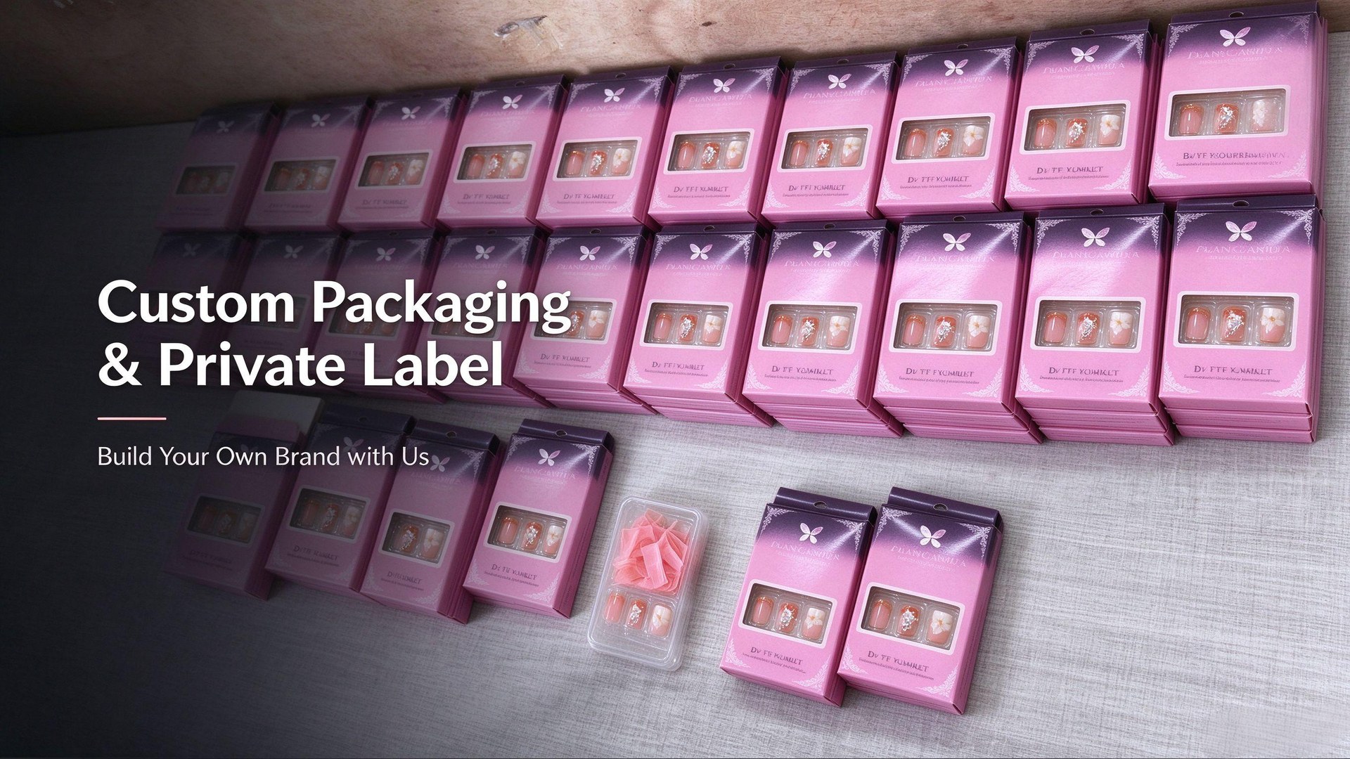 Custom packaging and private label boxes for press-on nails